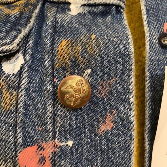 PRPS print splatter cropped Jean jacket M - Picture 5 of 8